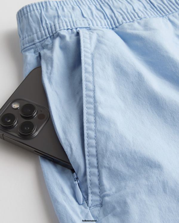 short de jogging en sergé 7\'\' Hommes bleu clair Hollister bas RRRJX1139