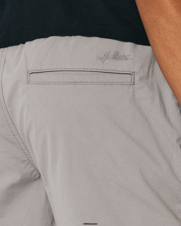 short de jogging en sergé 7\'\' Hommes gris Hollister bas RRRJX1145