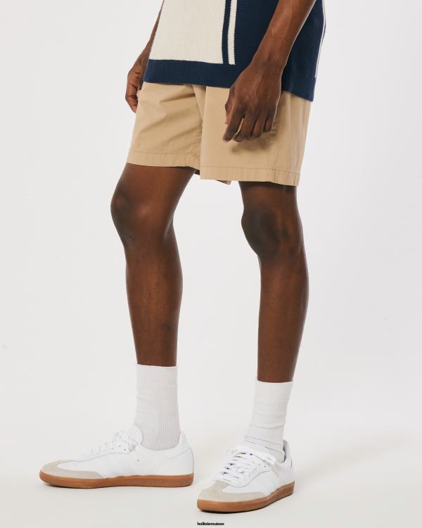 short de jogging en sergé 7\'\' Hommes kaki Hollister bas RRRJX1149