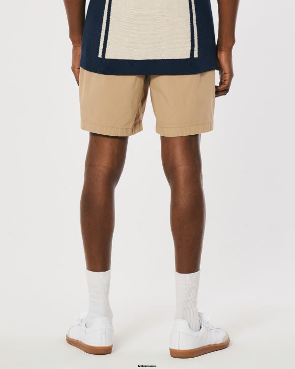 short de jogging en sergé 7\'\' Hommes kaki Hollister bas RRRJX1149