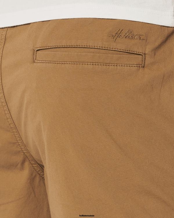 short de jogging en sergé 7\'\' Hommes kaki foncé Hollister bas RRRJX1147