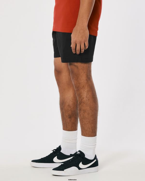short de jogging en sergé 7\'\' Hommes noir Hollister bas RRRJX1134