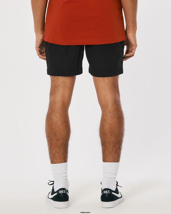 short de jogging en sergé 7\'\' Hommes noir Hollister bas RRRJX1134