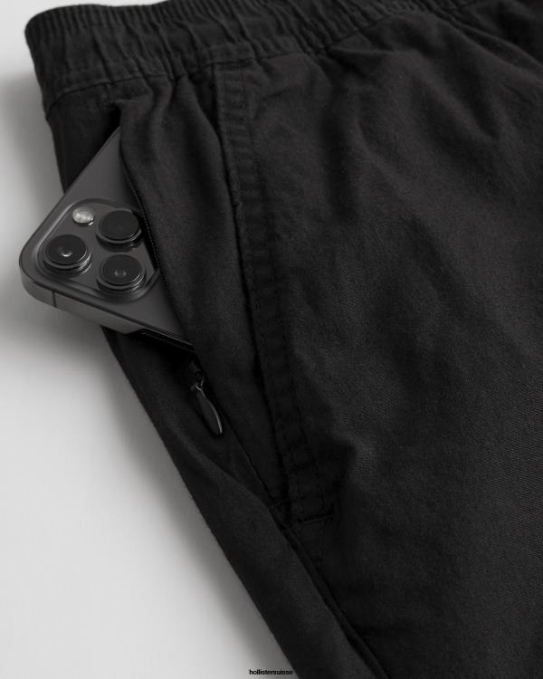 short de jogging en sergé 7\'\' Hommes noir Hollister bas RRRJX1134