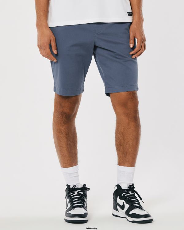 short de jogging en sergé 9\'\' Hommes bleu Hollister bas RRRJX1146