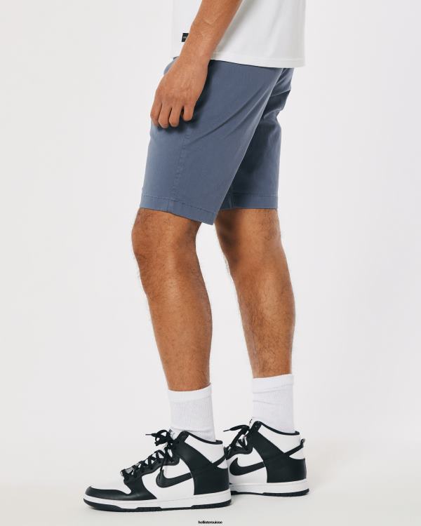 short de jogging en sergé 9\'\' Hommes bleu Hollister bas RRRJX1146