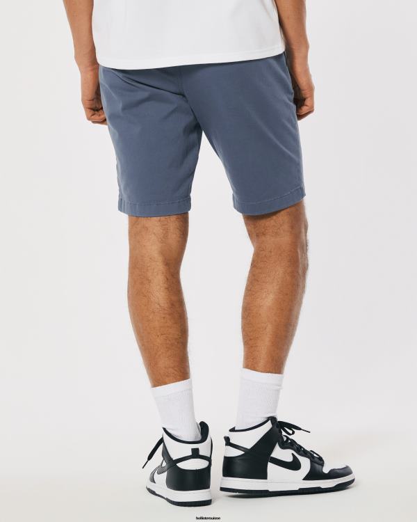 short de jogging en sergé 9\'\' Hommes bleu Hollister bas RRRJX1146