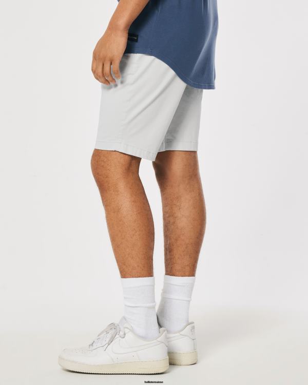short de jogging en sergé 9\'\' Hommes gris clair Hollister bas RRRJX1204