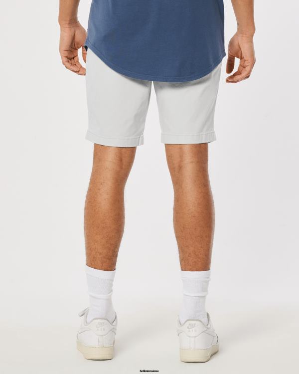 short de jogging en sergé 9\'\' Hommes gris clair Hollister bas RRRJX1204