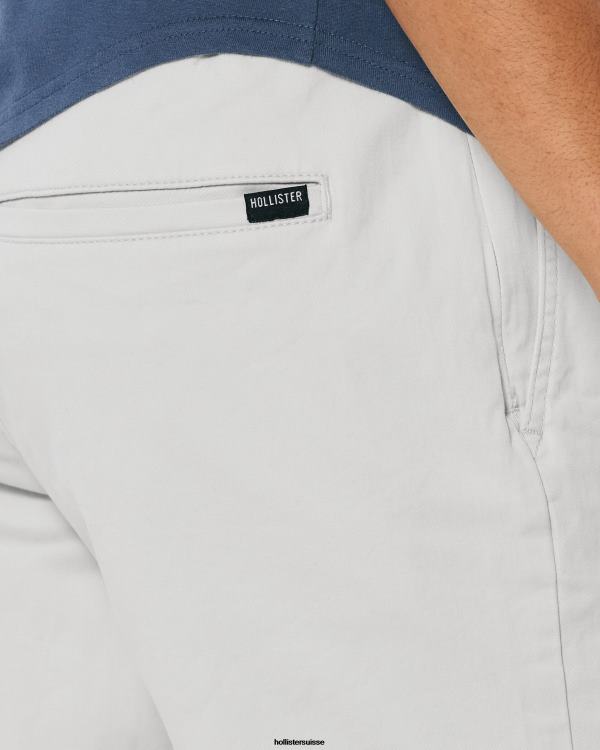 short de jogging en sergé 9\'\' Hommes gris clair Hollister bas RRRJX1204