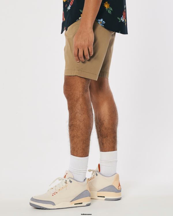 short de jogging en sergé 9\'\' Hommes kaki foncé Hollister bas RRRJX1138