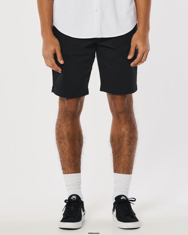 short de jogging en sergé 9\'\' Hommes noir Hollister bas RRRJX1148