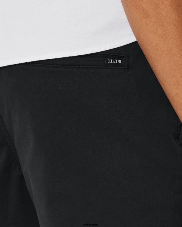 short de jogging en sergé 9\'\' Hommes noir Hollister bas RRRJX1148