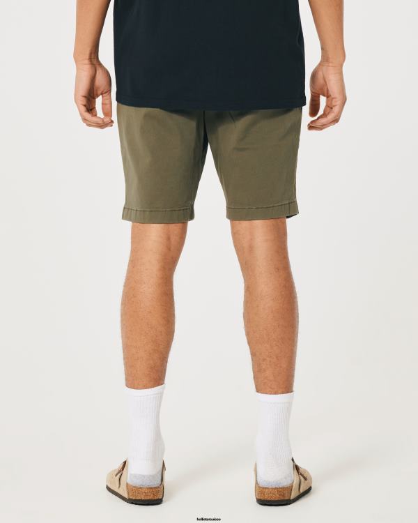 short de jogging en sergé 9\'\' Hommes olive Hollister bas RRRJX1186