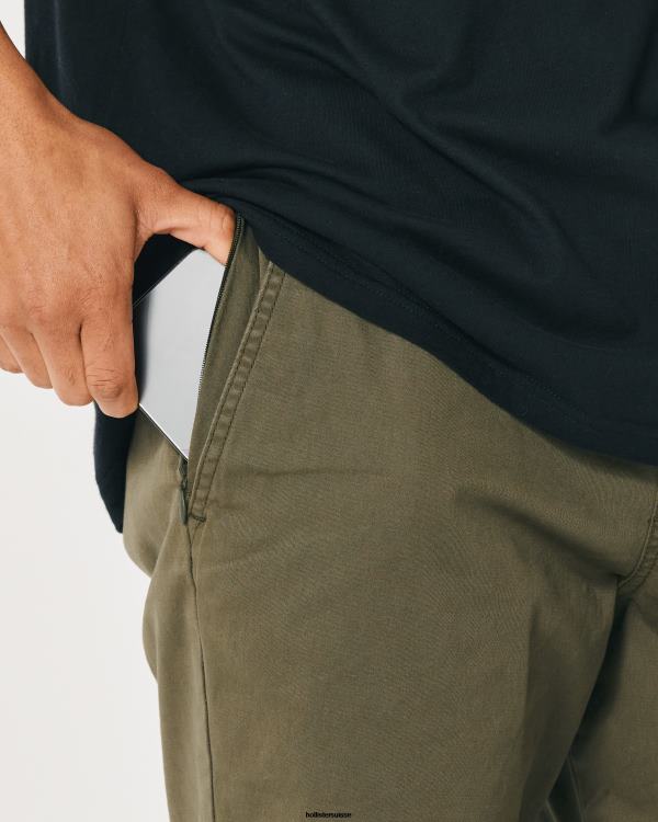 short de jogging en sergé 9\'\' Hommes olive Hollister bas RRRJX1186