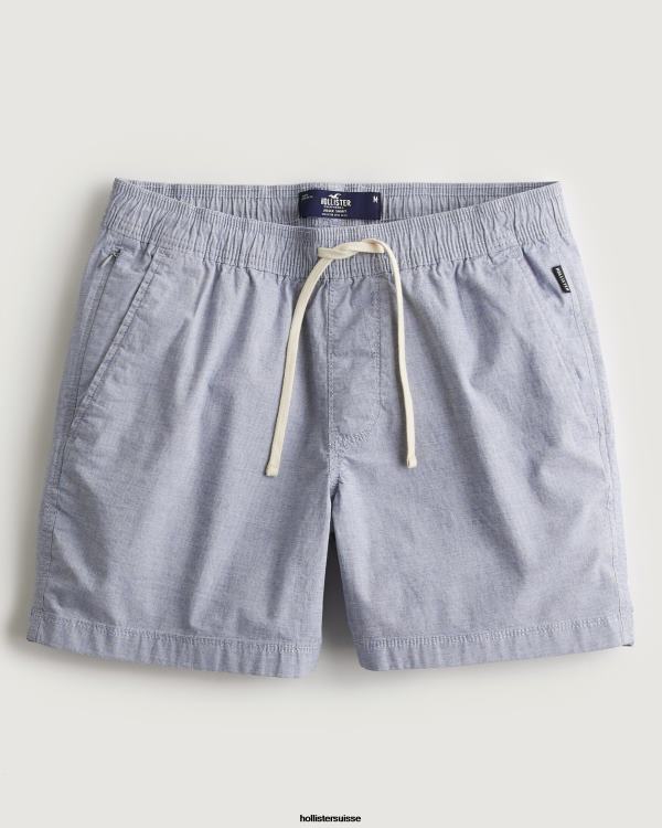 short jogger en sergé à micro-rayures 5'' Hommes microrayure bleue Hollister bas RRRJX1178