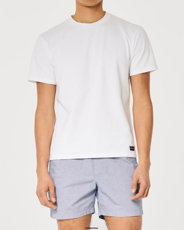 short jogger en sergé à micro-rayures 5\'\' Hommes microrayure bleue Hollister bas RRRJX1178