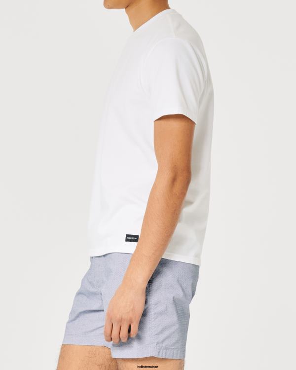 short jogger en sergé à micro-rayures 5\'\' Hommes microrayure bleue Hollister bas RRRJX1178