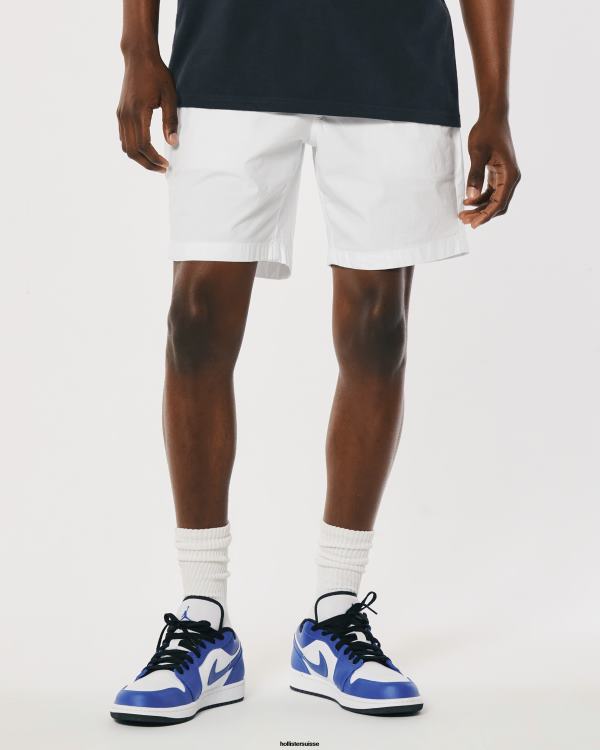 short jogger popeline 7\'\' Hommes blanc Hollister bas RRRJX1179