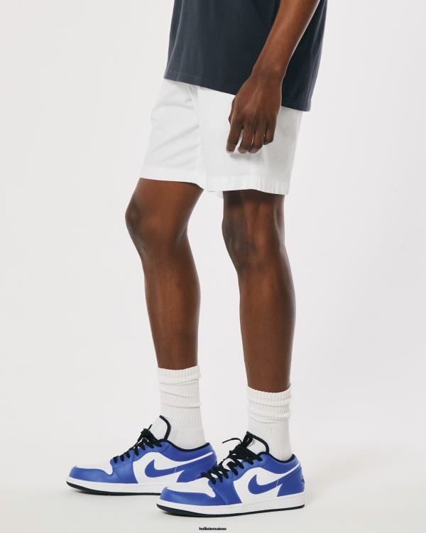 short jogger popeline 7\'\' Hommes blanc Hollister bas RRRJX1179