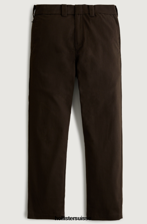 pantalon chino slim workwear droit Hommes marron foncé Hollister bas RRRJX1351