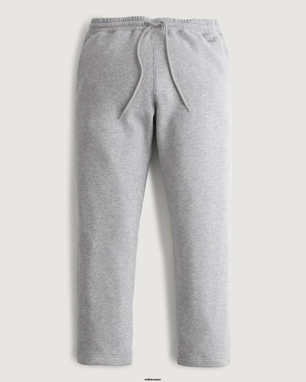 pantalon de survêtement droit Hommes gris chiné Hollister bas RRRJX1266