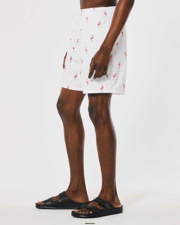 maillot de bain guard 7\'\' Hommes impression blanche Hollister bas RRRJX1400