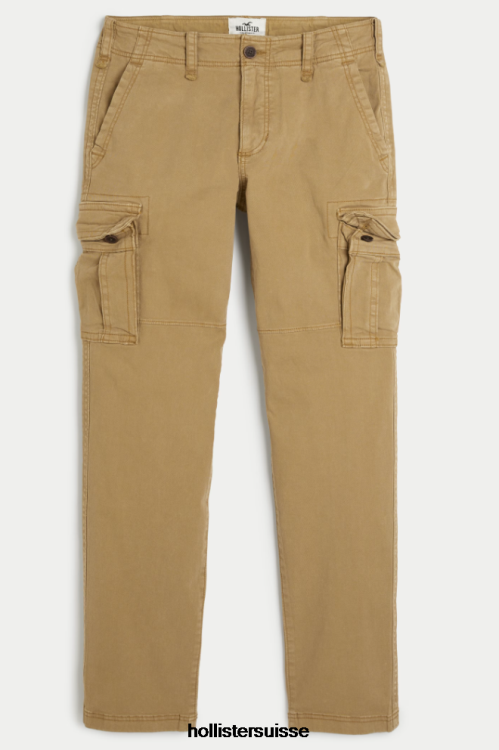 pantalon cargo slim droit Hommes kaki foncé Hollister bas RRRJX1293