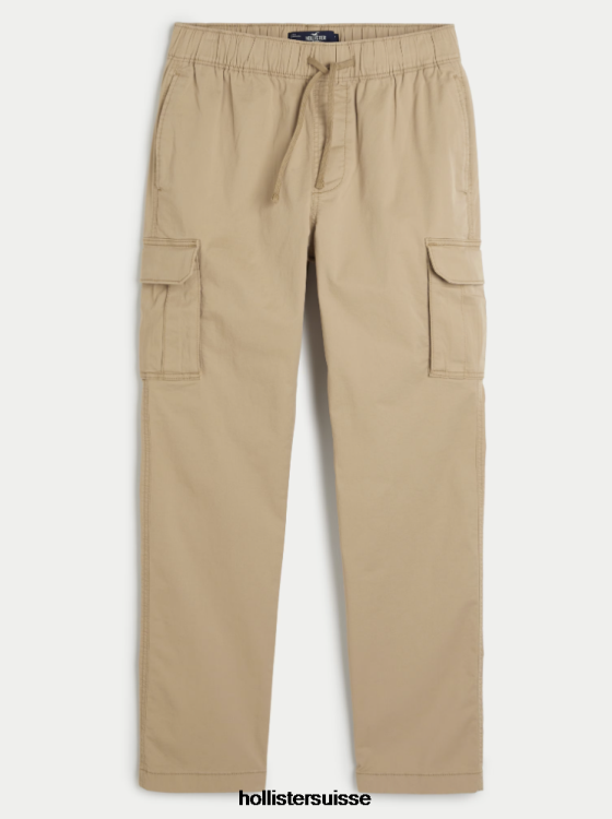 pantalon cargo slim à enfiler Hommes kaki Hollister bas RRRJX1223