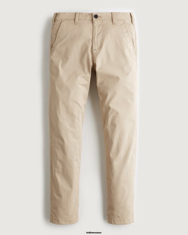 pantalon chino skinny Hommes kaki clair Hollister bas RRRJX1158