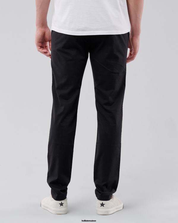 pantalon chino skinny Hommes noir avec bouton noir Hollister bas RRRJX1155