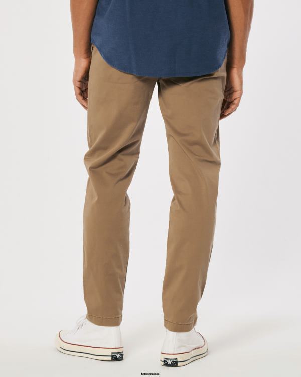 pantalon chino skinny athlétique Hommes kaki foncé Hollister bas RRRJX1190