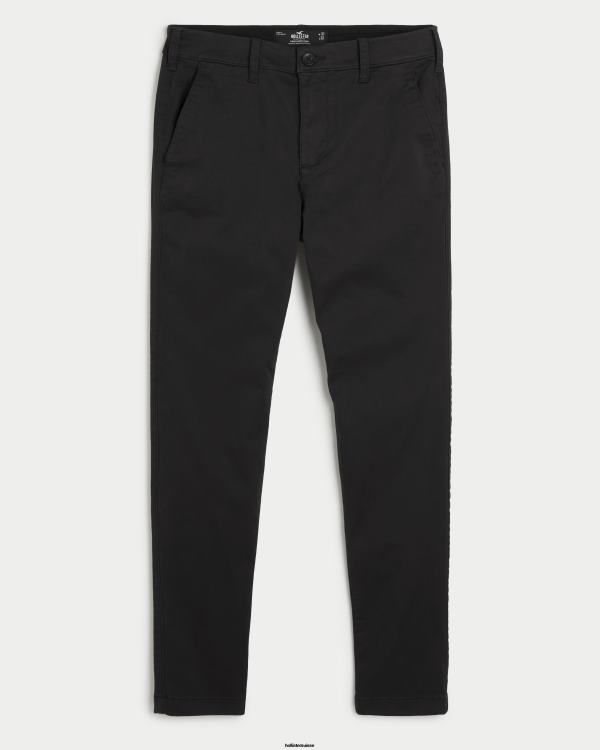 pantalon chino super skinny Hommes noir Hollister bas RRRJX1319