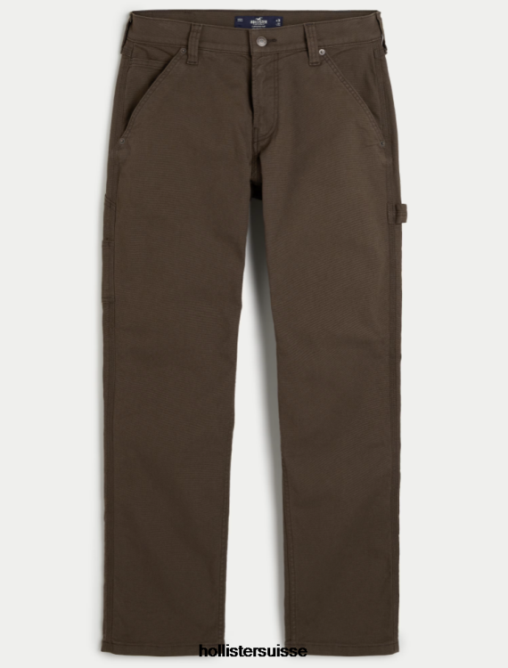pantalon de charpentier droit Hommes marron foncé Hollister bas RRRJX1242