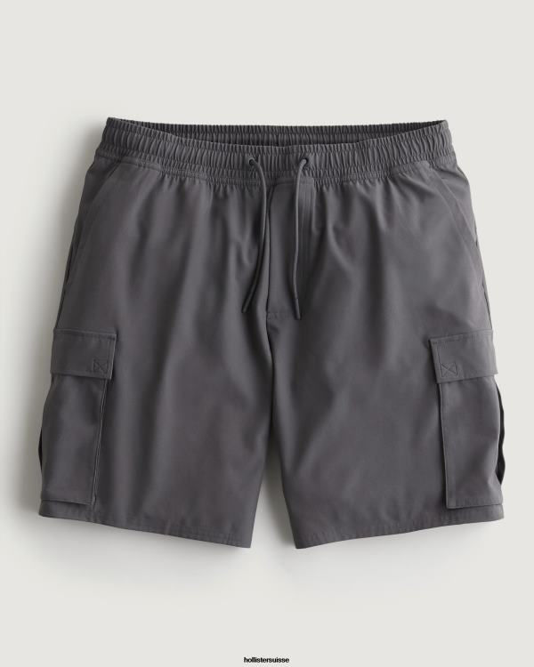 gilly hicks short cargo actif non doublé 7'' Hommes gris foncé Hollister bas RRRJX1324
