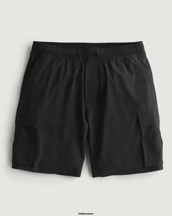 gilly hicks short cargo actif non doublé 7'' Hommes noir Hollister bas RRRJX1349