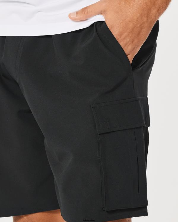 gilly hicks short cargo actif non doublé 7\'\' Hommes noir Hollister bas RRRJX1349
