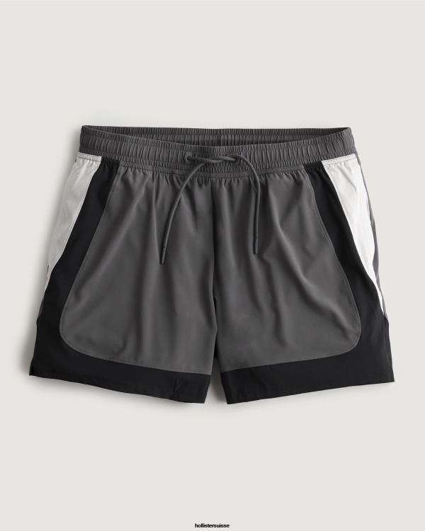 gilly hicks short doublé actif 5'' Hommes gris Hollister bas RRRJX1237
