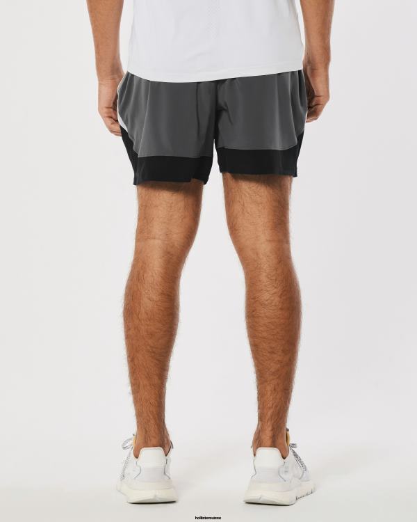 gilly hicks short doublé actif 5\'\' Hommes gris Hollister bas RRRJX1237