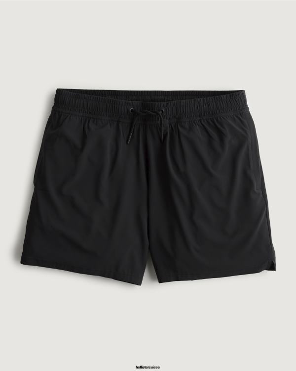 gilly hicks short doublé actif 5'' Hommes noir Hollister bas RRRJX1216