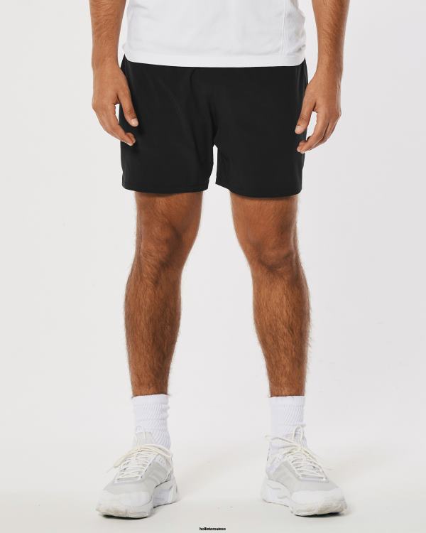gilly hicks short doublé actif 5\'\' Hommes noir Hollister bas RRRJX1216