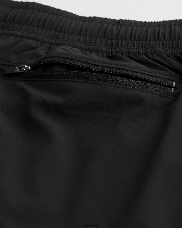 gilly hicks short doublé actif 5\'\' Hommes noir Hollister bas RRRJX1216