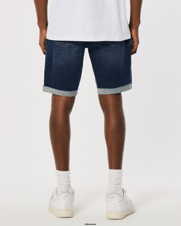 short athlétique skinny en denim délavé foncé déchiré 9\'\' Hommes lavage foncé déchiré Hollister bas RRRJX1302