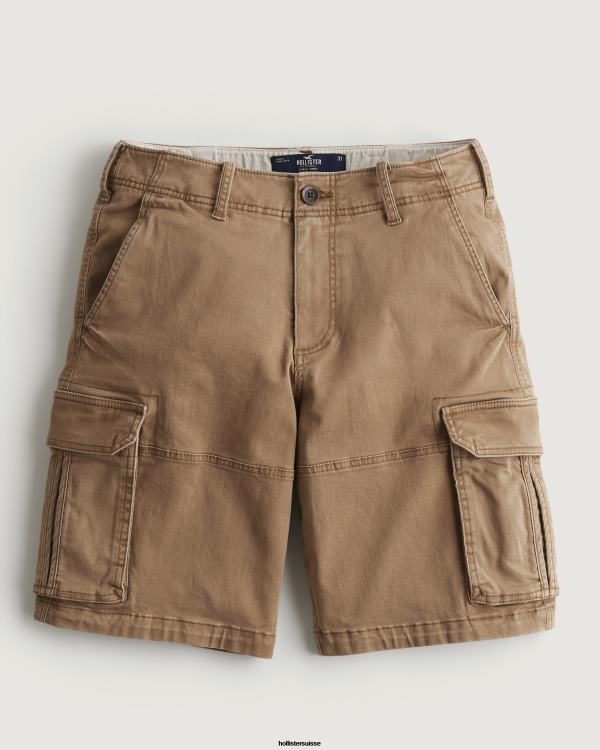 short cargo en sergé 11'' Hommes kaki foncé Hollister bas RRRJX1193