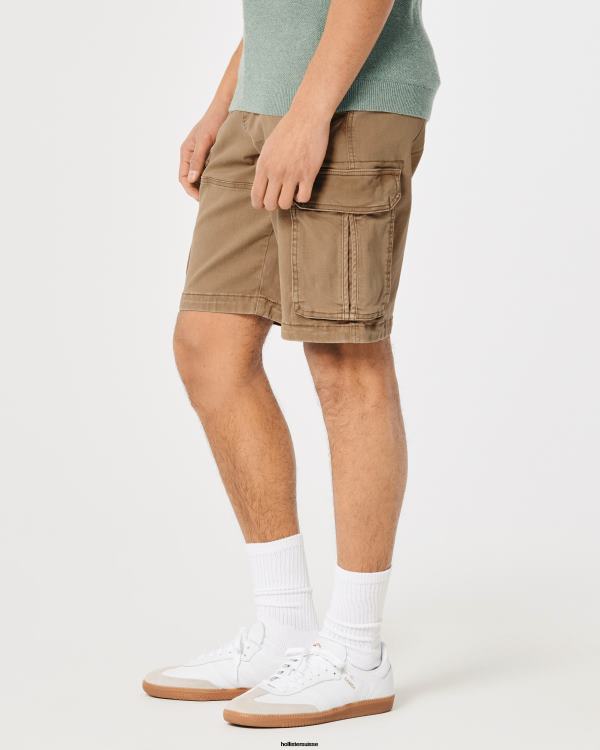 short cargo en sergé 11\'\' Hommes kaki foncé Hollister bas RRRJX1193