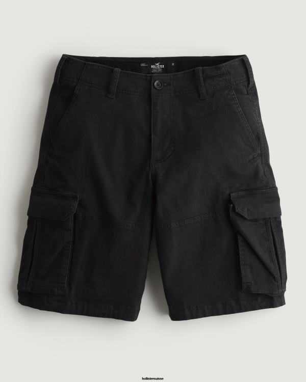 short cargo en sergé 11'' Hommes noir Hollister bas RRRJX1209