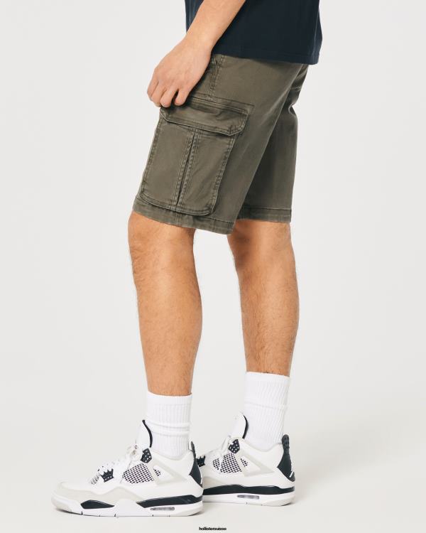 short cargo en sergé 11\'\' Hommes olive Hollister bas RRRJX1226