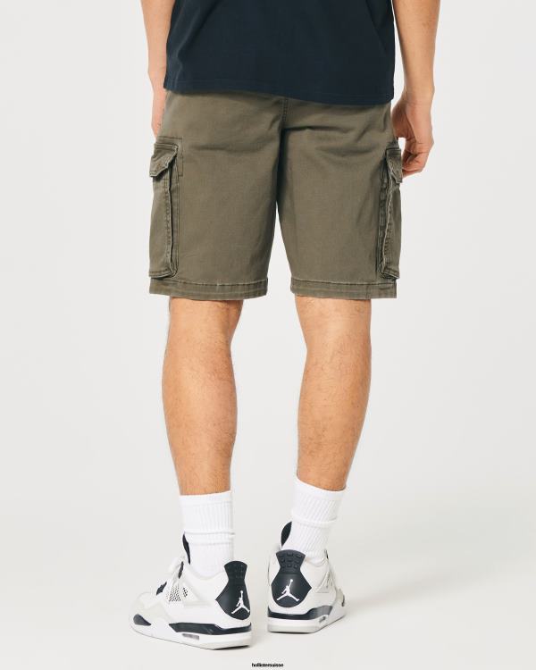 short cargo en sergé 11\'\' Hommes olive Hollister bas RRRJX1226