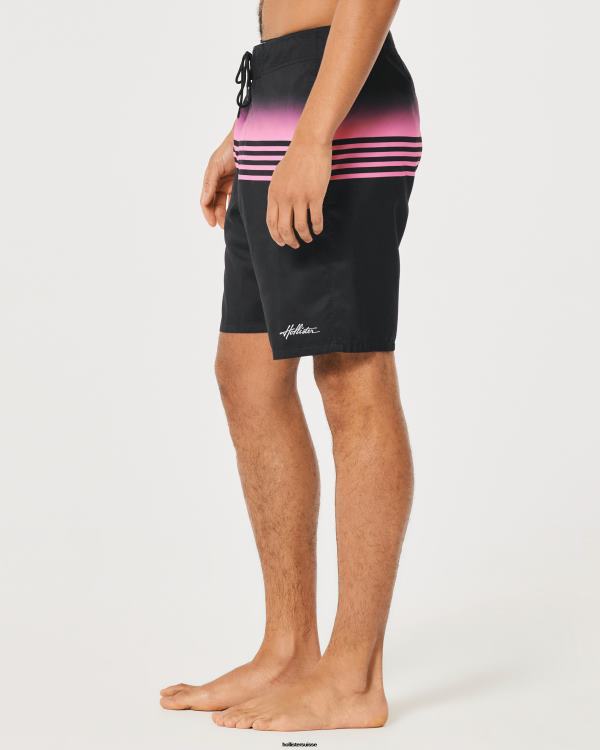 short de bain 9\'\' Hommes bande rose Hollister bas RRRJX1328