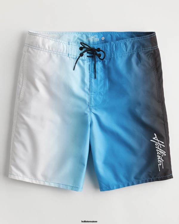 short de bain 9'' Hommes ombre blanc à marine Hollister bas RRRJX1288